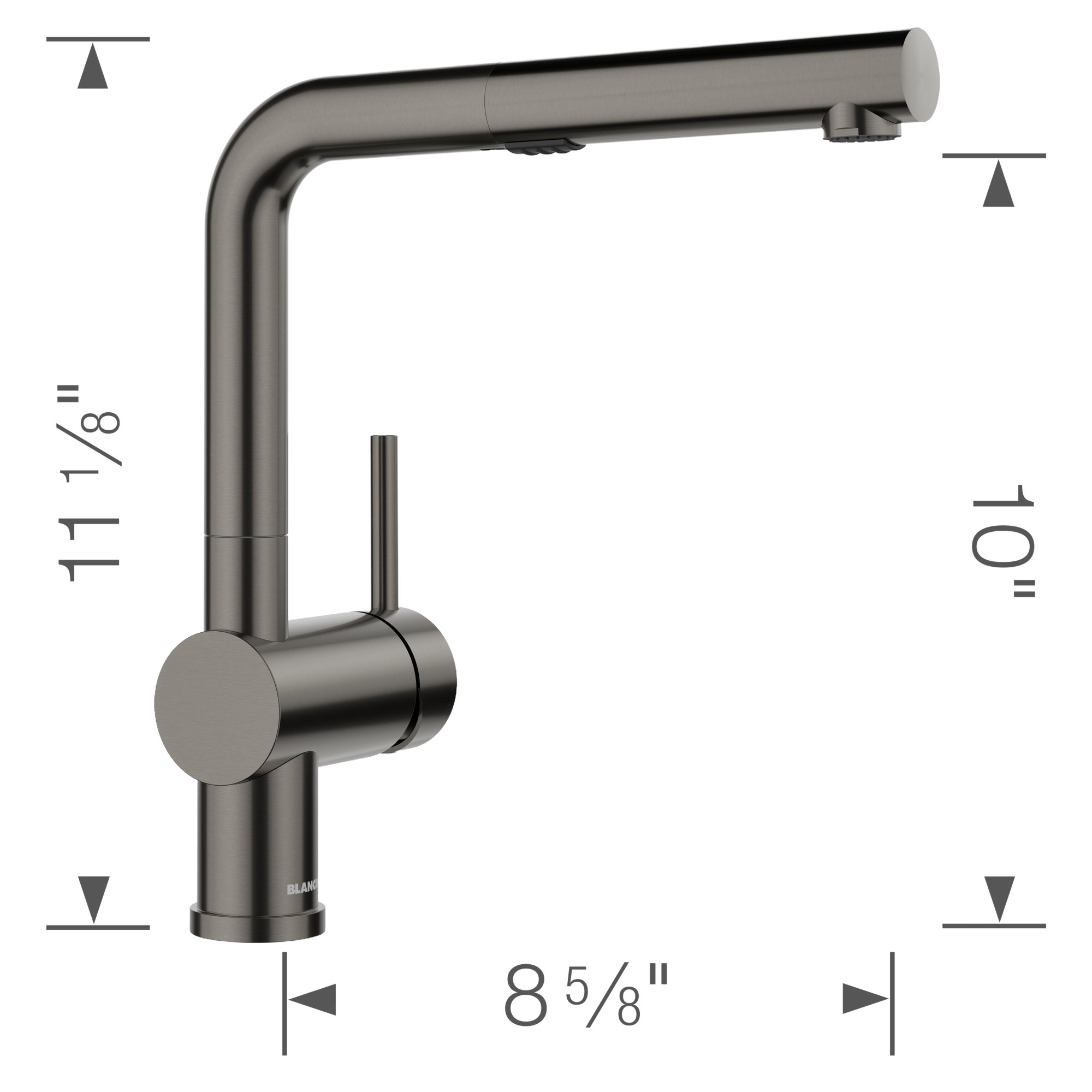 Linus Low Arc Pull-Out Dual-Spray Kitchen Faucet, Satin Dark Steel