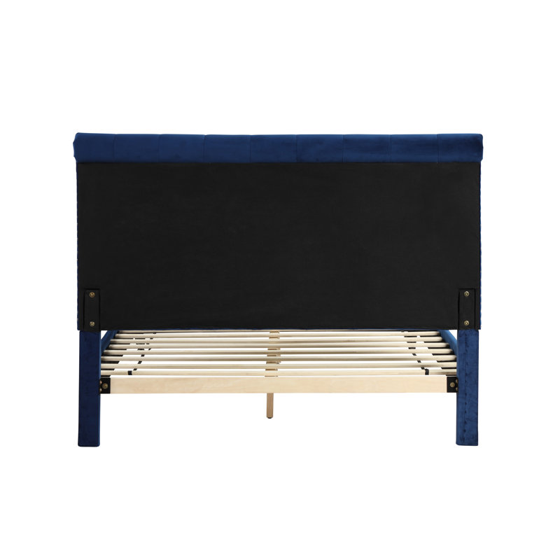 Corderro Upholstered Standard Platform Bed , Blue, King