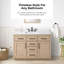 Meuble-lavabo autoportant simple en bouleau Sahara de 48 po avec plateau en marbre blanc Athea, quincaillerie noir mat Athea-115729203-132434460
