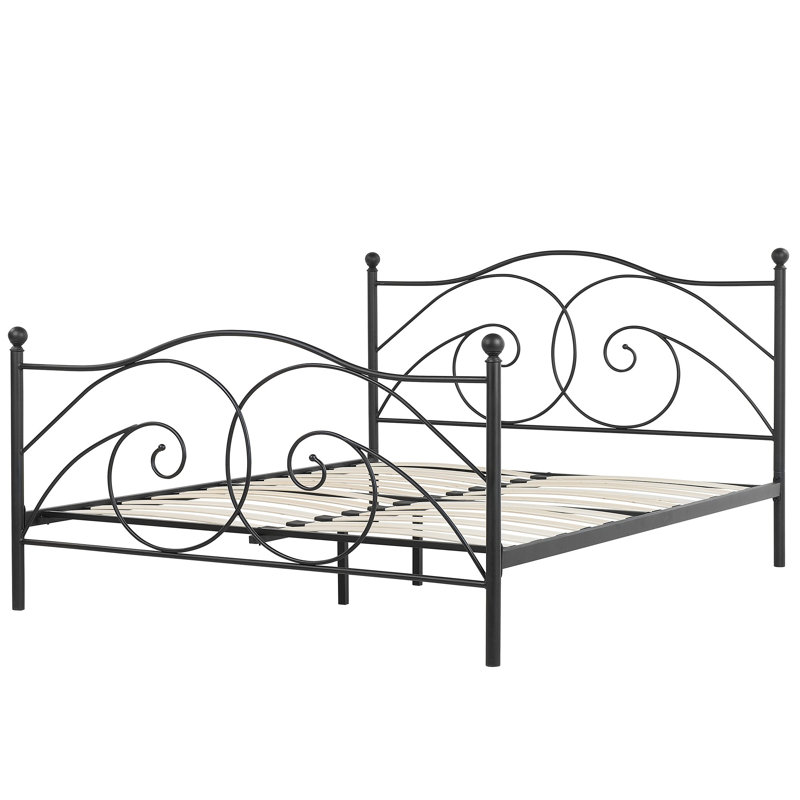 Lynx Metal Bed, European Kingsize (160 x 200 cm), Black