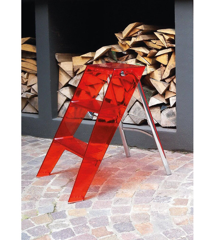 Upper 3 - Step Folding Step Stool, Orange Red