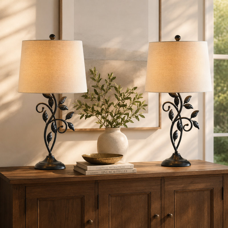 Lampe de table en métal de 27 po Grinstead avec éclairage à intensité variable à 3 voies et conception unique à rallonge pour le salon, la chambre à coucher et le bureau