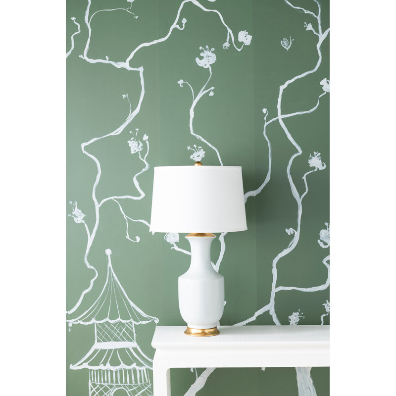 Thalia Table Lamp, Gold/White Smoke