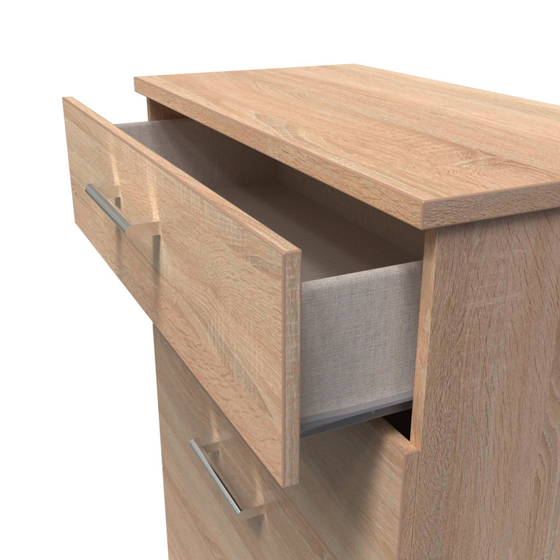 Fully Assembled Ingram 4 Drawer Chest, Bardolino Oak