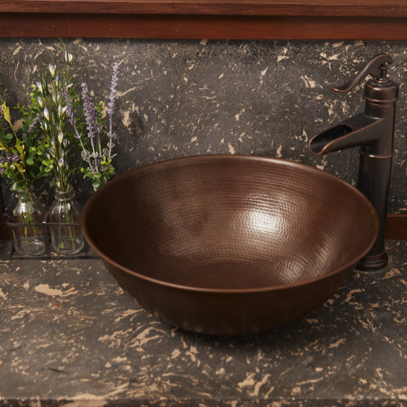 Lavabo vasque de salle de bain en cuivre 14 po Hubble