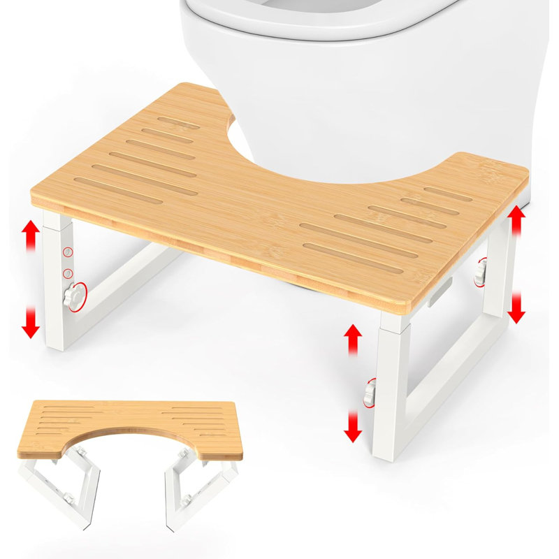 Bamboo Toilet Stool Foldable