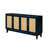 Handcrafted Premium Grain Panels,Rattan Sideboard Buffer Cabinet,Accent Storage Cabinet With 4 Rattan Doors, Modern Storage Cupboard Console Table with Adjustable Shelves for Living Room-1489011797