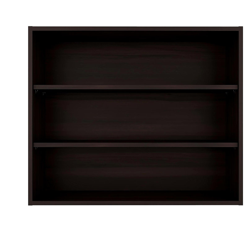Armoire murale de rangement ouverte en noyer teint