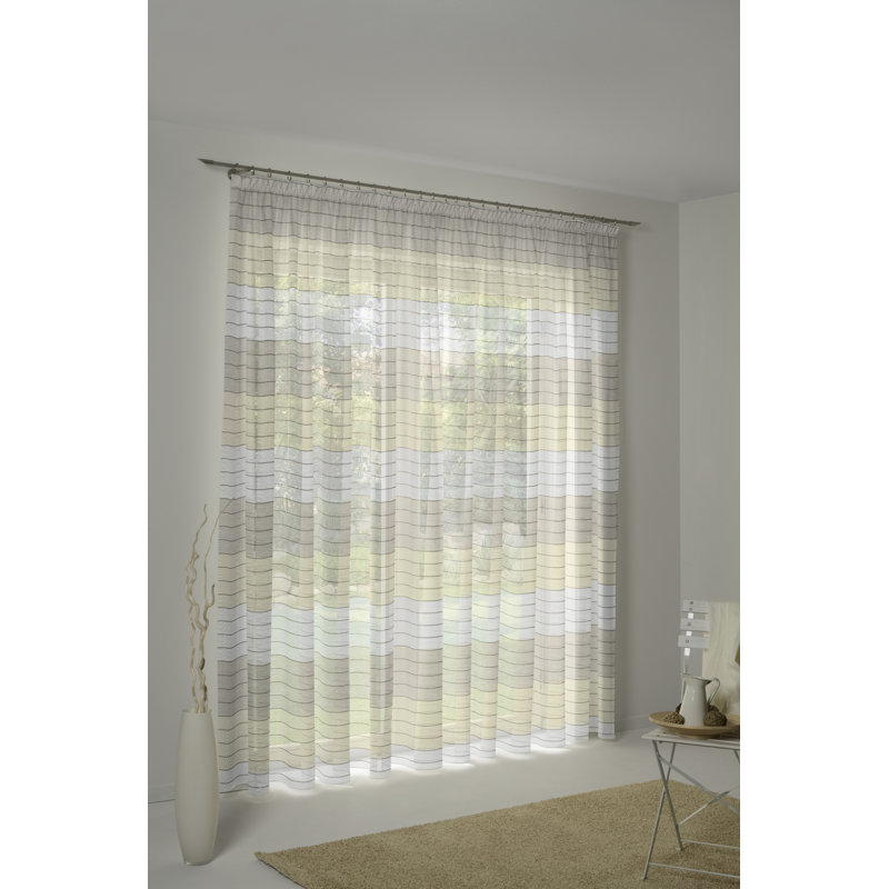Hillevi Pencil Pleat Room Darkening Curtain, Beige/Natural, 135 W x 245 D cm