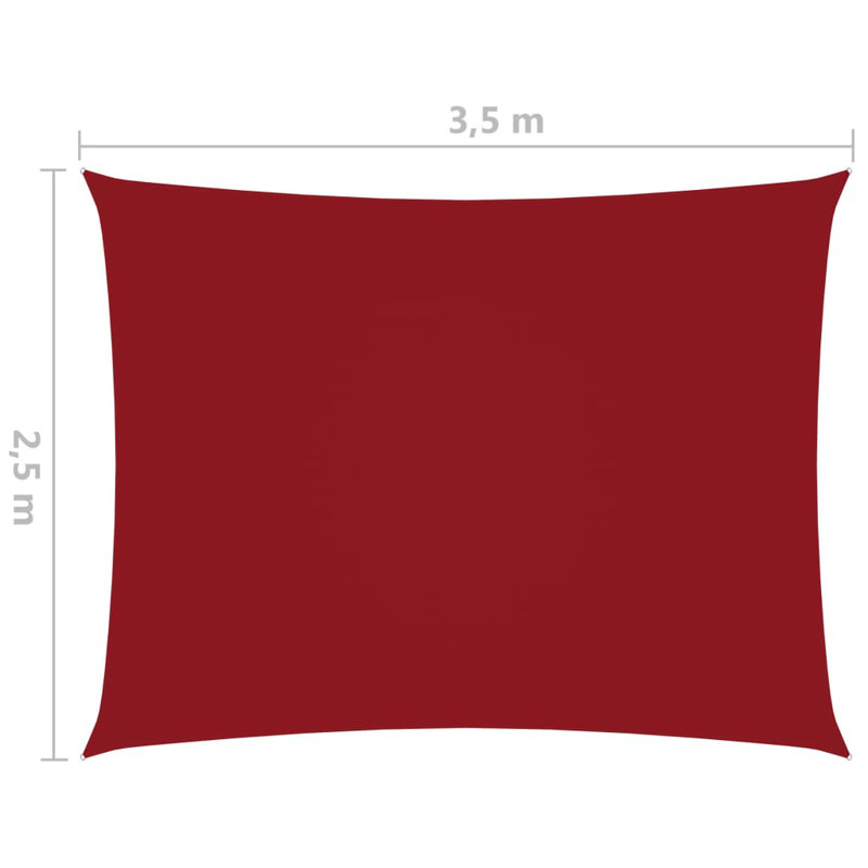 Youngtown 2.5m x 3.5m Rectangular Shade Sail, Red