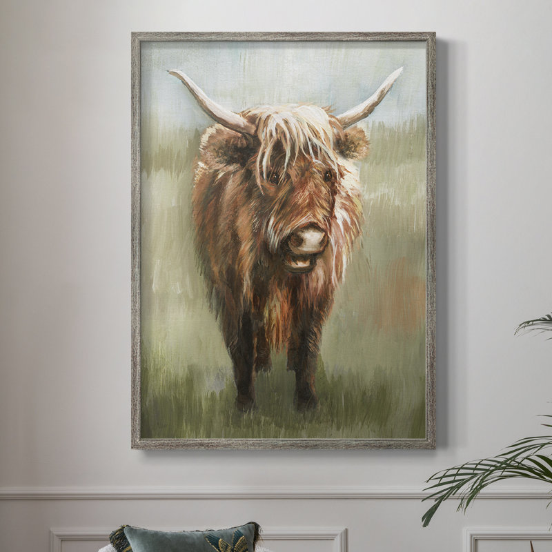 Happy Highlander Framed Print - Solid Wood, 11" H x 9" W