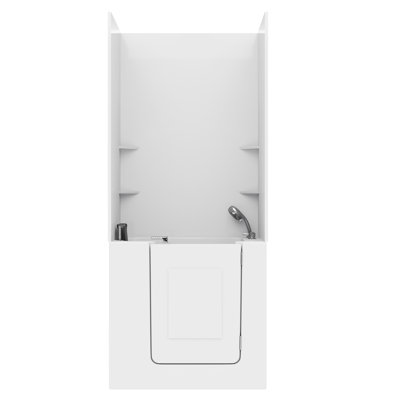 Tub'n Wall Series 31" x 40" Right Drain Whirlpool Jetted Bathtub in White with Smooth Shower Wall Kit
