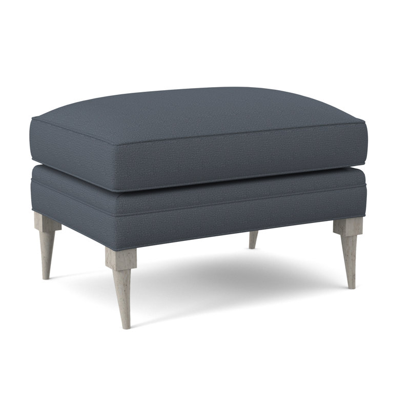 Perry Boucle and Velvet Ottoman, Stepping Stones Ivory, Bisque