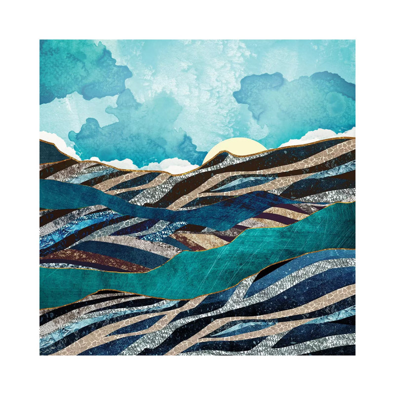 New Day - impression d'art graphique, Aucun mat, Toile tendue, 18" H x 18" W x 1.5" D
