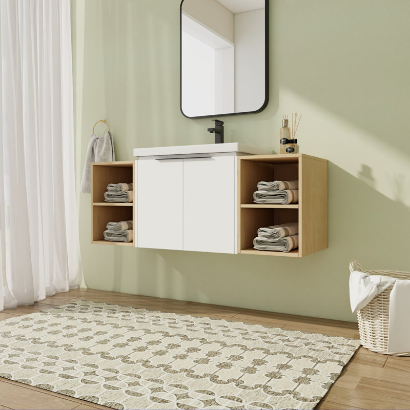 Ensemble de meuble-lavabo simple 47,87 po avec plateau en céramique Monarda