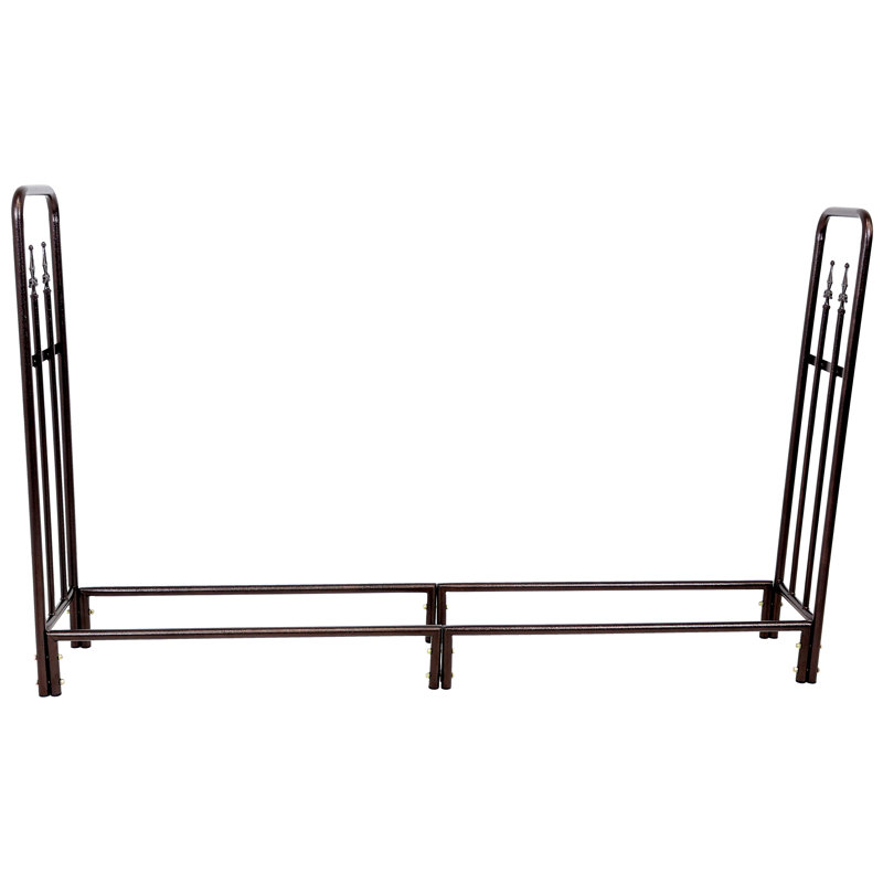 Maghull Indoor or Outdoor 6' Traditional Decorative Steel Firewood Log Rack - Bronze, Bronze