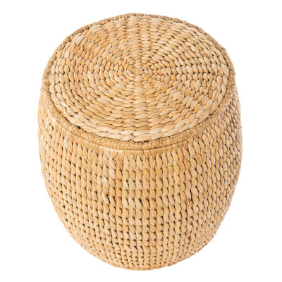 Barrel Sea Grass Decortive Storage Stool & Side Table, Natural by Bayou Breeze