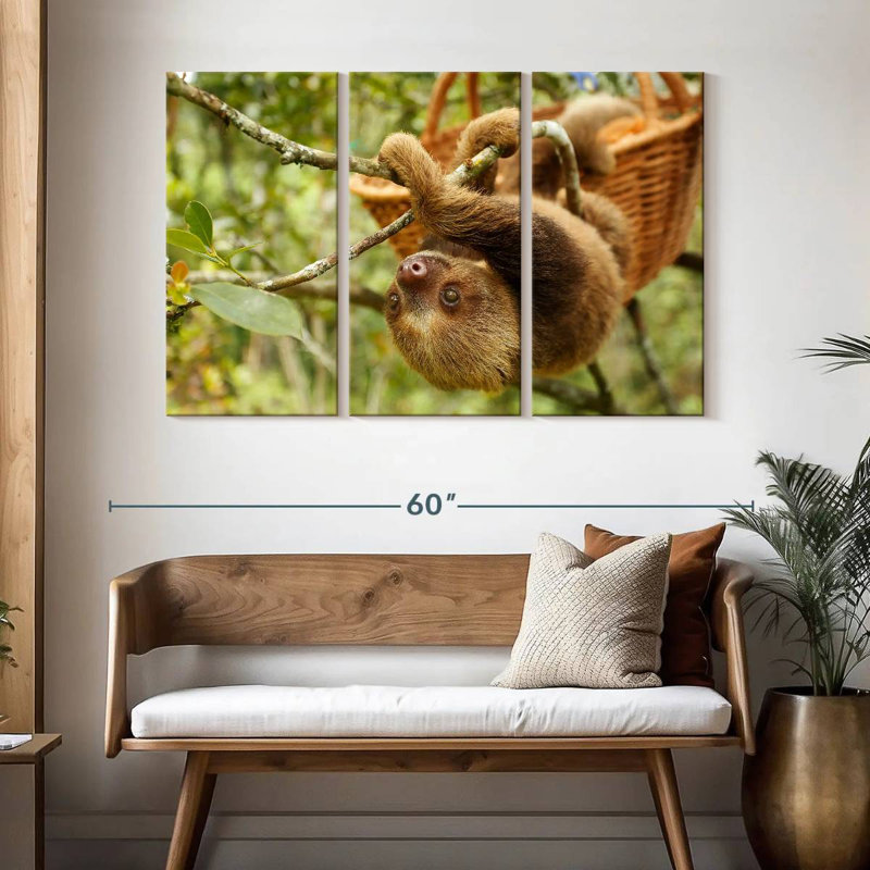 Brampt Sloth On A Tree, 32" H x 50" W