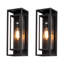 Applique murale d'extérieur 1 lumière H 18 po Rasharkin, structure en métal noir-102096214-93646164-124594396