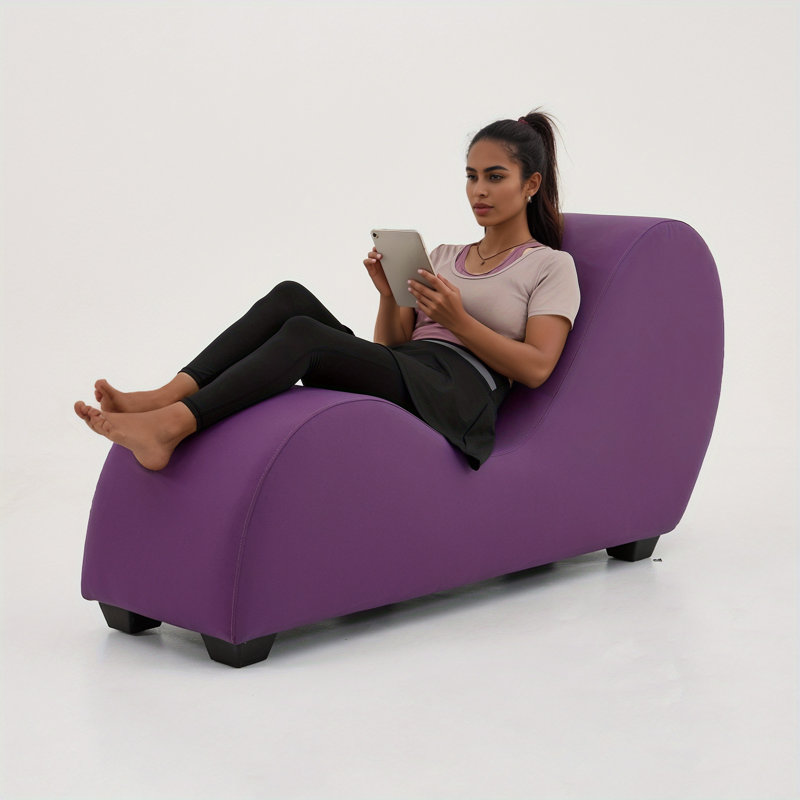 Faux Leather Chaise Lounge, Purple