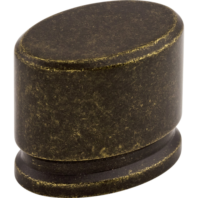 Oval 1" Length Oval Knob, German Bronze, 1 3/8" Length
