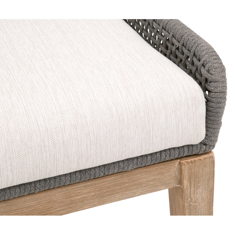 Chaise d'appoint, Corde plate colombe / Acajou gris naturel, Blanc
