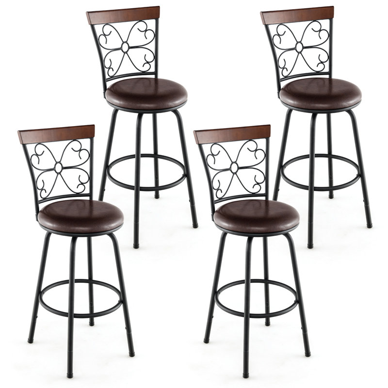 Arwilda Upholstered Adjustable Height Counter Stool with Metal Frame, 4