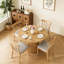 Table de salle à manger 43 po pour 4 personnes, table de cuisine compacte avec plateau en bois et base en métal robuste-1065643716-1065643718