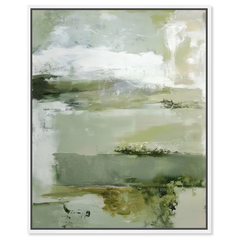 "Moss Drift II", reproduction d'art sur toile encadrée par Art Remedy, cadre blanc, 20 x 24, 21"H x 25"W, White Frame