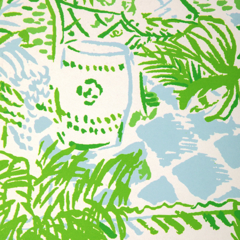 Lilly Pulitzer Palm Beach Wallpaper, Blue/Green