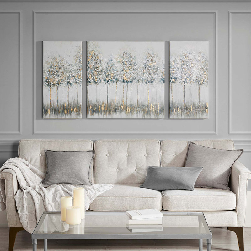 Ensemble d'art mural en toile 3 pièces Foil Triptych