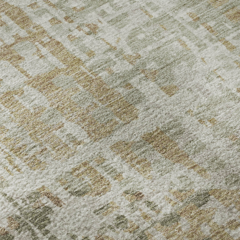 Premium Machine Washable Mayfield AMF2026 Geometric Rug, Aloe, 2'6" x 3'10"