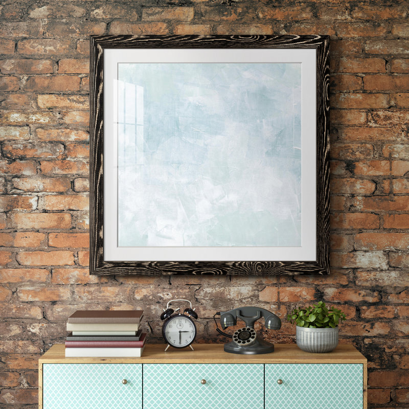«Drifting Blue II», reproduction encadrée de qualité supérieure - prête à être accrochée, H 17 po x l 17 po x P 1,5 po, Blanc