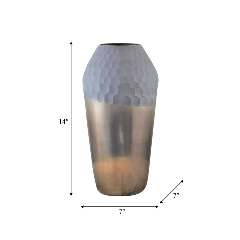 Glass Vase with Modern Glam Textured Design, Sculptural Accent, Sleek Contemporary Style, Geometric Detailing, Decorative Display Piece for Shelving or Tabletop Decor in Transitional Interiors