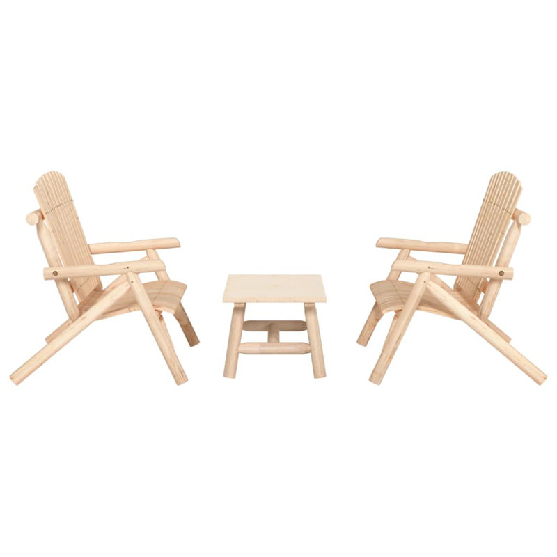  Ensemble de salon de jardin en bois d'épinette massif naturel