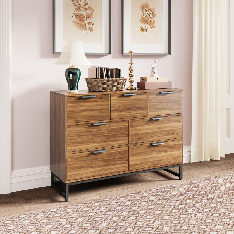 Commode double 7 tiroirs 47,24 po Deaijah
