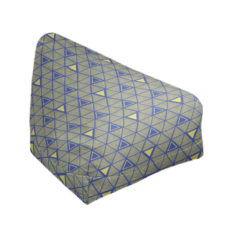 Housse de sac de pois triangles à la main classic, Bleu / Jaune, H 38 po x l 42 po x P 29 po, Pas de bourre