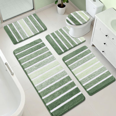 Ensemble de tapis de bain 5 pièces avec envers antidérapant et haute capacité d'absorption