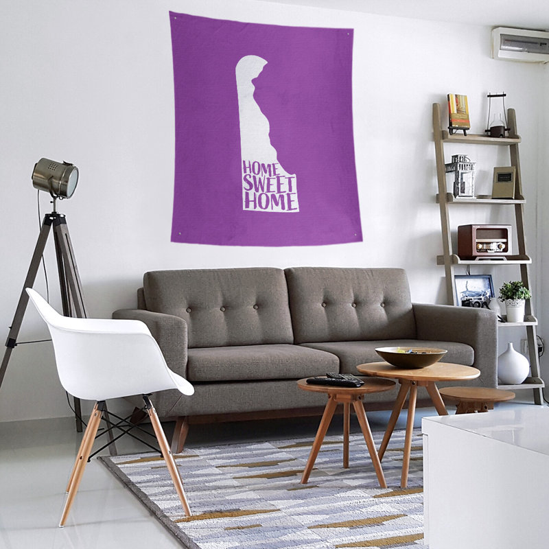 Tapisserie Home Sweet Delaware, H 104 po x l 88 po, Violet
