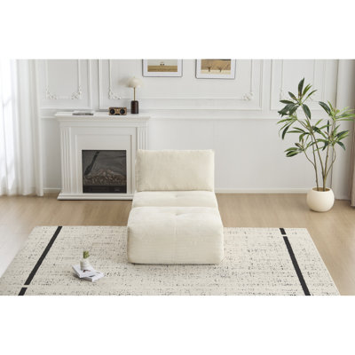 Chaise longue moderne en mousse à mémoire de forme, tissu en velours côtelé pour animaux de compagnie, modulaire modulaire, mobile, sans assemblage, beige, canapé modulaire ergonomique en tissu pour le salon, rembourrage haute densité, design,