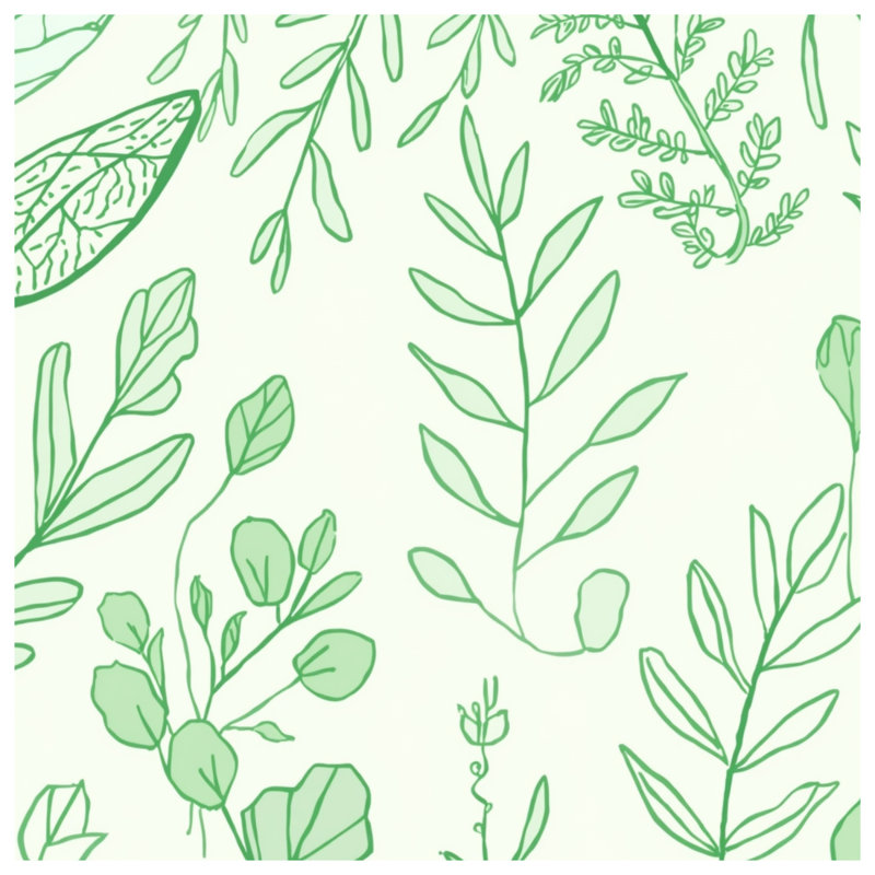 Green Botanical Illustrations Blankets, 50in W x 60in H
