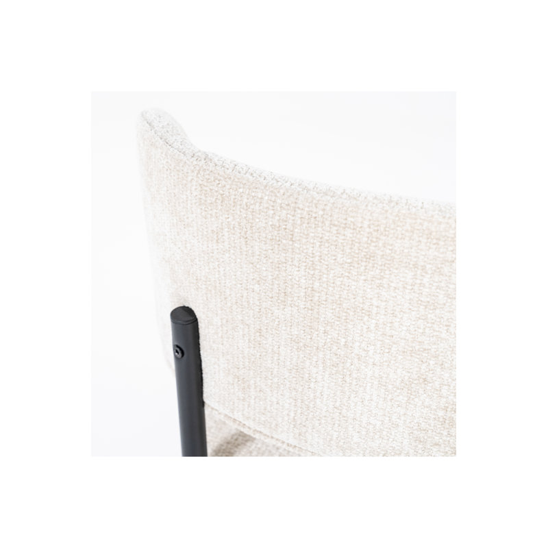 Oasis 19'' H Fabric Upholstered Metal Side Chair, Beige