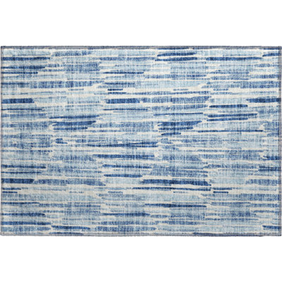 Premium Machine Washable Tweedy Blue Rug