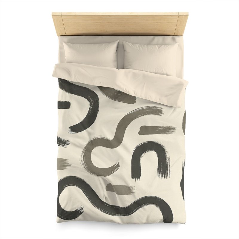 Microfiber Duvet Cover Boho Style, Design 70, Cream, Twin Duvet Cover