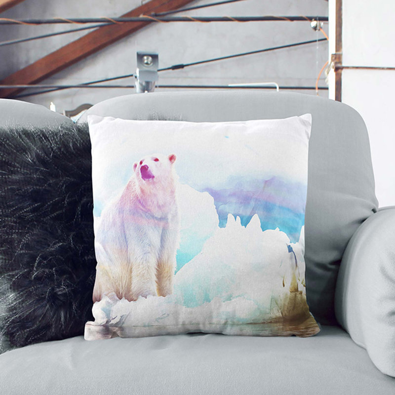 Penguin & Polar Bear Cushion with Filling, 40cm H x 40cm W x 15cm D, White
