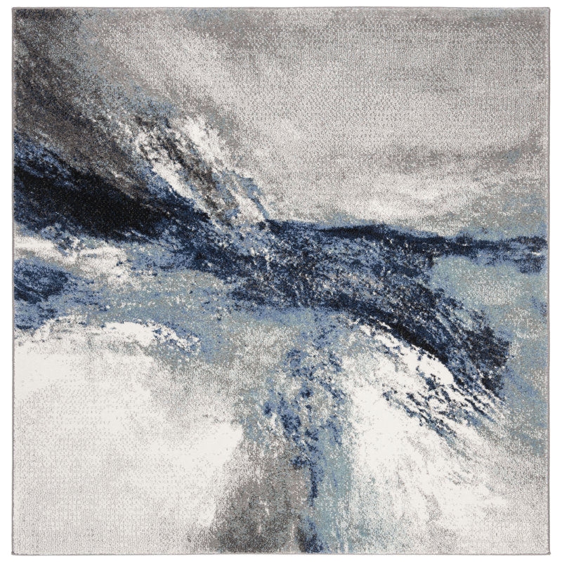 Elara Performance Abstract Rug, Square 8'