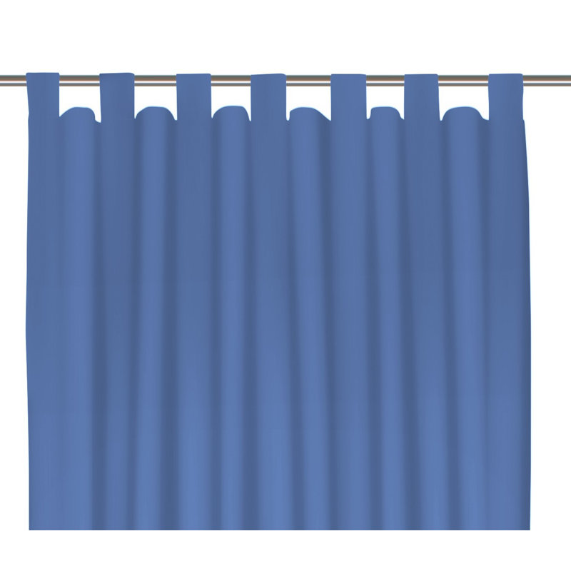 Polyester Blackout Tab Top Curtain Panel, Blue, 142cm Width x 295cm Drop
