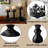 Vintage Pillar Candle Holders For Table Centerpiece Set Of 3-11'' 9'' 8'' - Matte Black Metal Candle Stands Decorative - Candle Centerpiece For Table Fireplace Decor - Gothic Candle Holder