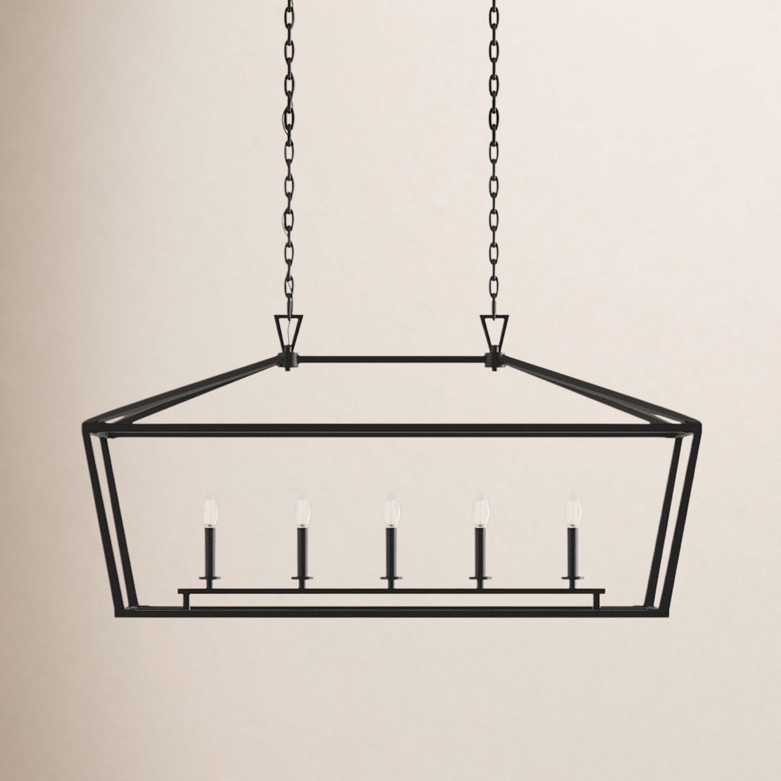 Hastings Dimmable 5-Light Pendant, 23.5" H x 44" W x 16" D, Matte Black