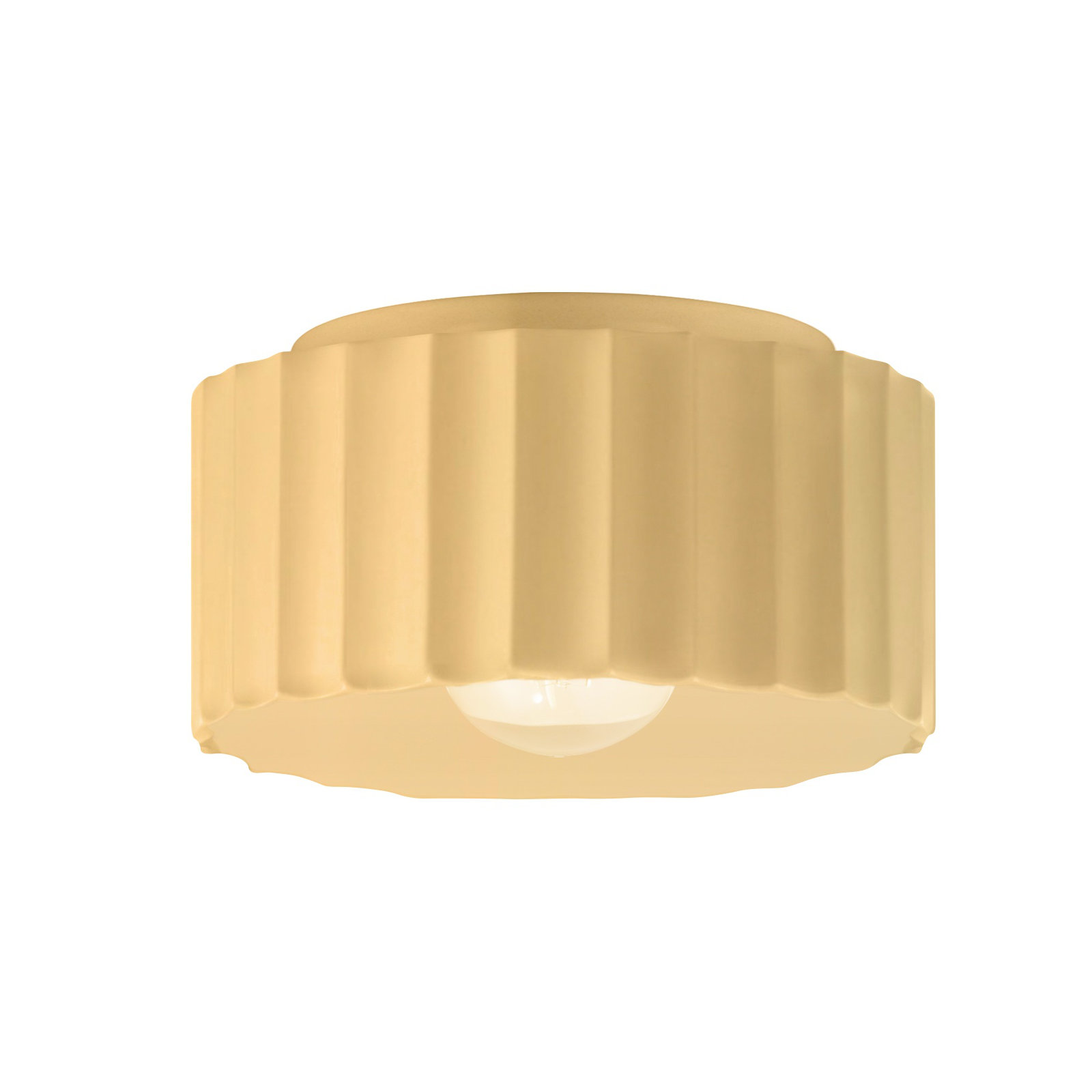 Colgate Single Light Ceramic Flush Mount, Muted Yellow, 6.5" H x 10" W x 10" D